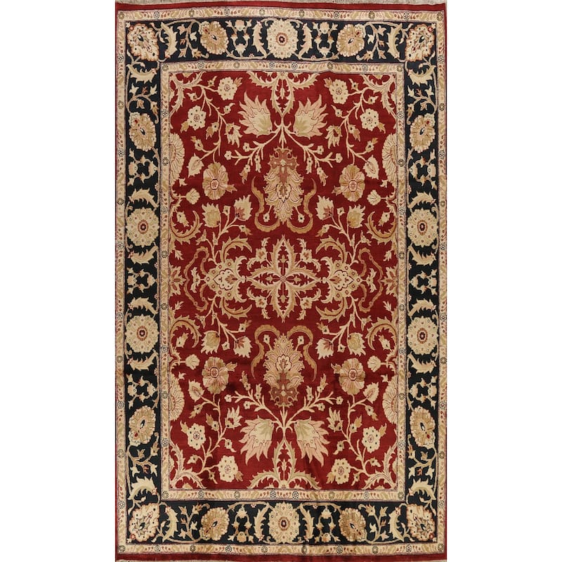 Floral Traditional Agra Oriental Area Rug Handmade Wool Carpet - 9'0" x 12'4"