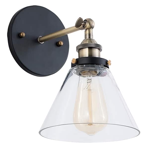 slide 8 of 11, Light Society Cruz Iron/Aluminum Sconce Matte Black/Bronze/Clear