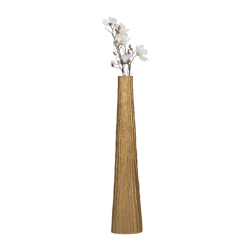 Sagebrook Home Metal, Ribbed Floor Vase, Elegant Accent