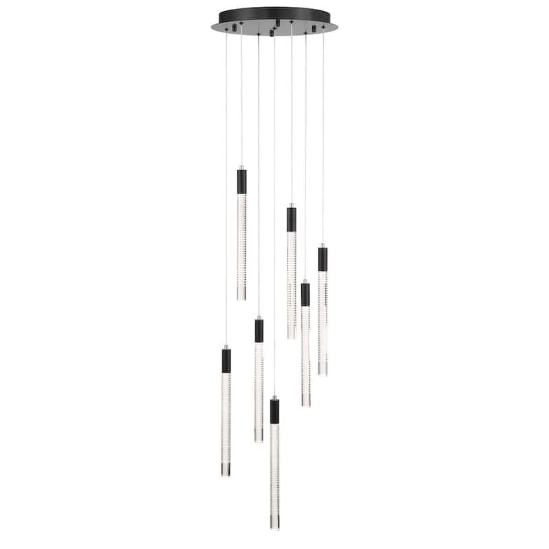 Artcraft Celine - Integrated LED Chandelier - Black Finish - Laser Lined Glass Rods