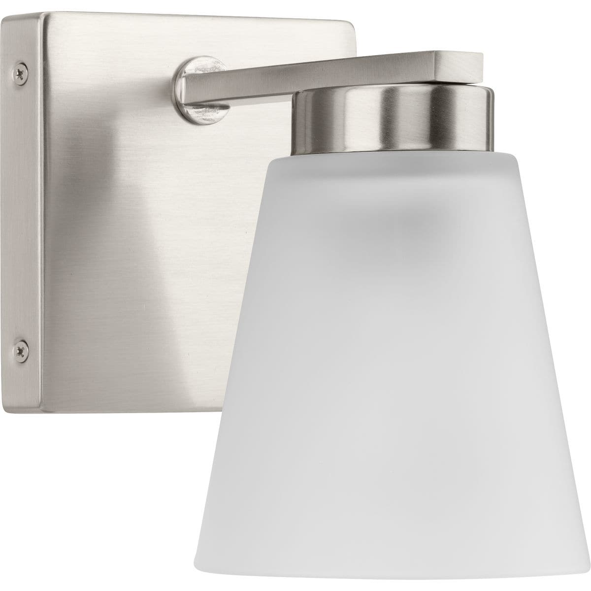 Progress Lighting Tanner Collection One-Light Brushed Nickel Transitional Vanity Light - 5.12 in x 6.75 in x 7.12 in