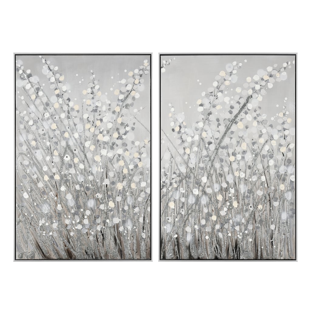 Elk Home Meadow Mist Gray Fabric 24 Inch Wide Wall Art