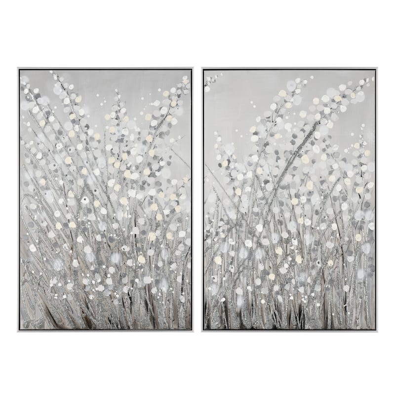 Elk Home Meadow Mist Gray Fabric 24 Inch Wide Wall Art