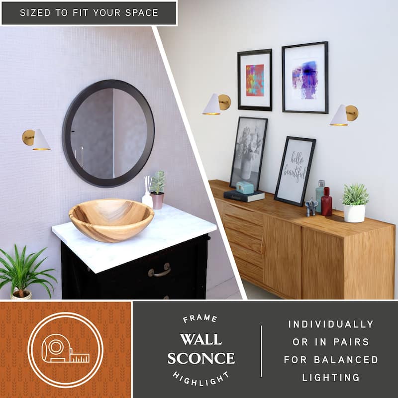 Pryce 1 Light Mid-Century Modern Wall Sconce Fixture with Metal Cone Shade