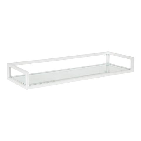 Kate and Laurel Blex Metal and Glass Wall Shelf