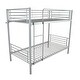 preview thumbnail 1 of 8, Iron Bed Bunk Bed with Ladder for Kids Twin Size Grey