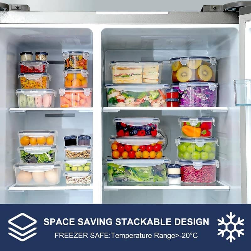 60-Piece Large Food Storage Containers Set