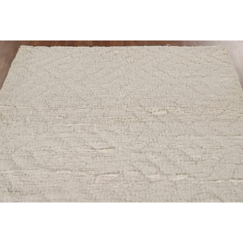 Earth Tone Moroccan Indian Area Rug Hand-Knotted Wool Carpet - 5'2"x 7'7"