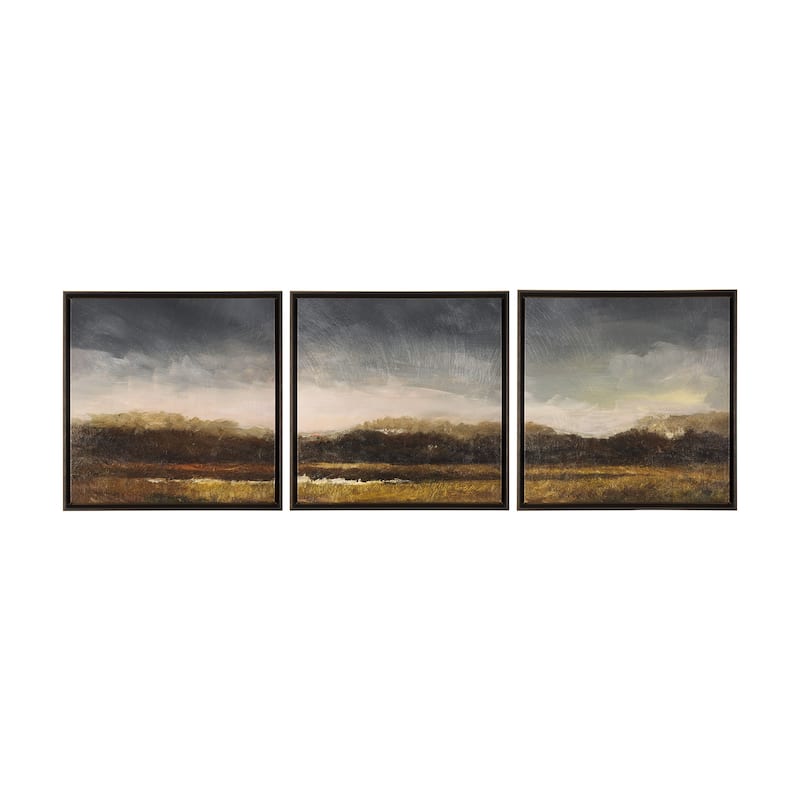 Rainy Landscape (Set of 3) (30 x 30) Framed Canvas Art Print - Small
