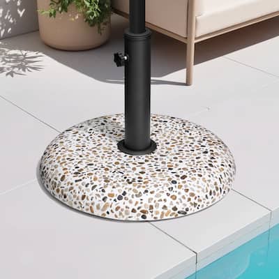 Outdoor Patio Umbrella Stand Concrete-cobble Finish