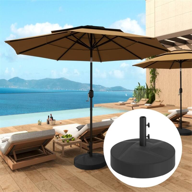 Heavy Duty Outdoor Garden Umbrella Base Adjustable Parasol Stand for Patio Poolside HDPE Plastic Sand or Water Fill