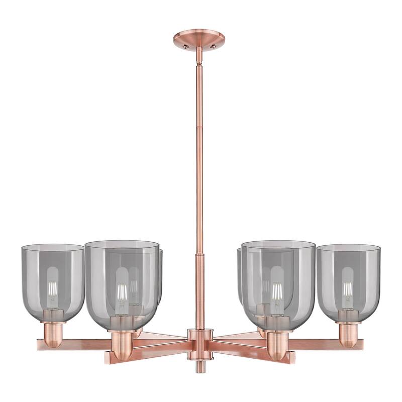 Innovations Lighting Endless Possibilities Arcadia - Bella - 6 Light 35" Stem Hung Chandelier - Antique Copper/Light Smoke