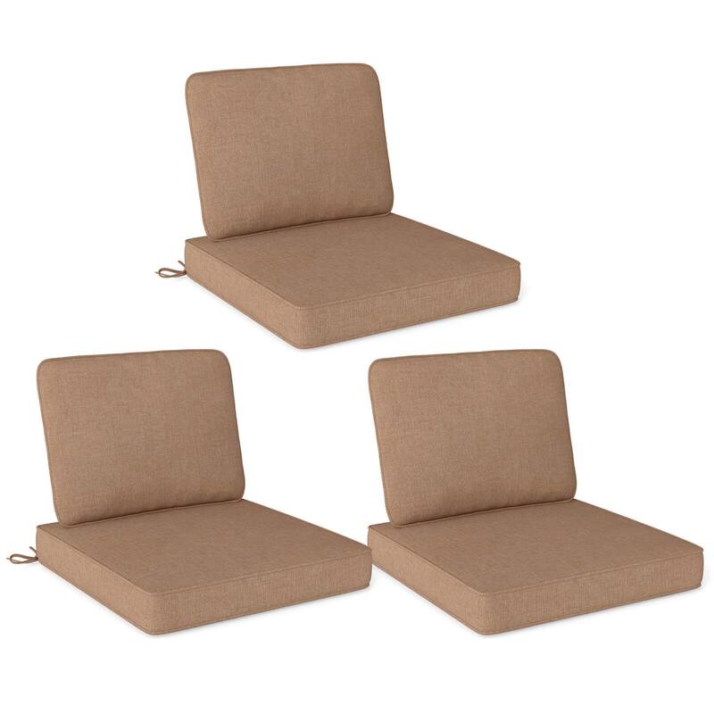 2/4/6/8 Pack Outdoor Chair Cushion Deep Seat &Backrest Pillow Set - Beige - 6 pack