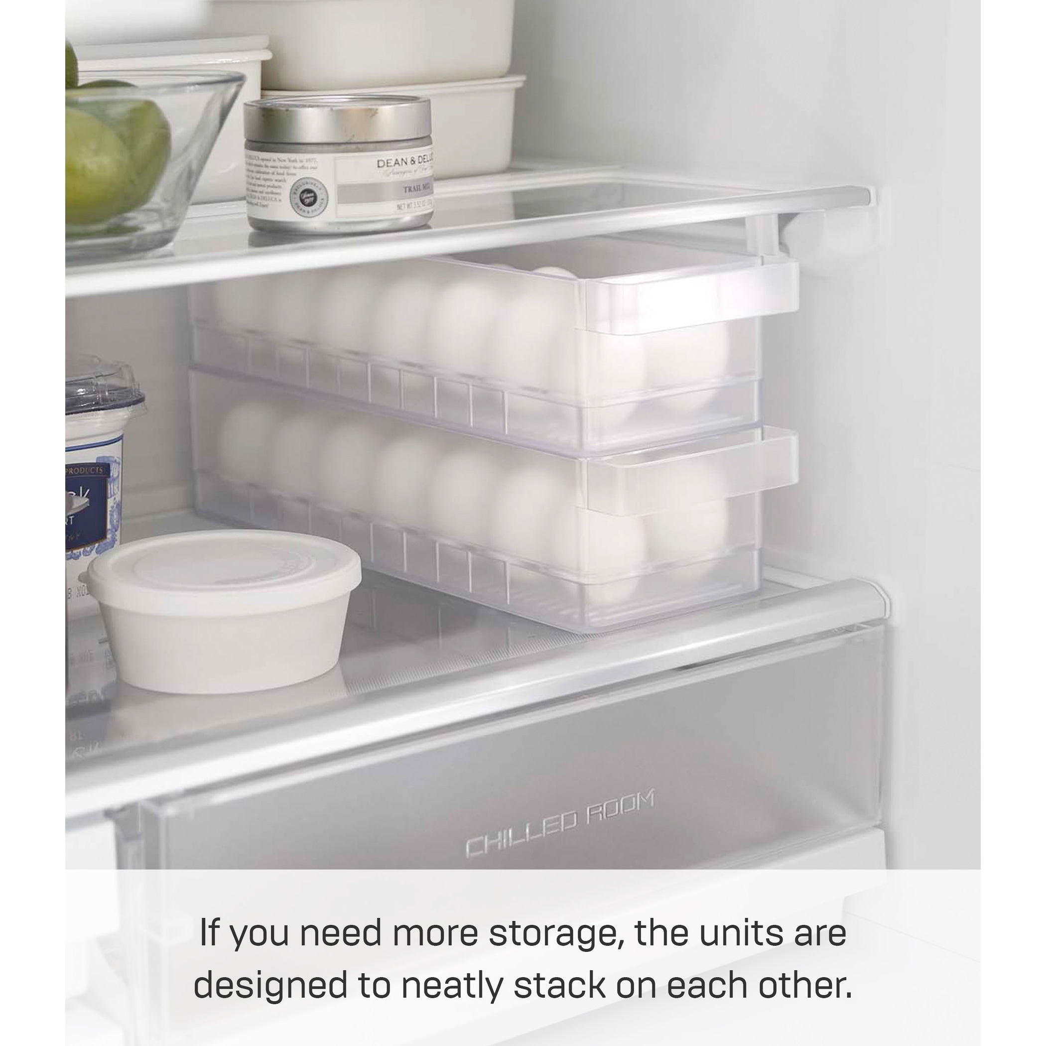 Yamazaki Home Refrigerator Organizer Bin - Three Styles, ABS Plastic, Eggs