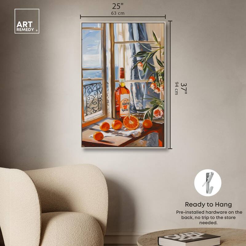 Orange Aperol by the Sea Canvas by Art Remedy