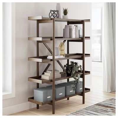 Signature Design by Ashley Lyncott Brown 70" Bookcase - 56"W x 19"D x 70"H