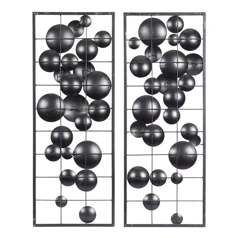 Multi Colored Metal Overlapping Round Cutouts Geometric Home Wall Decor (Set of 2)