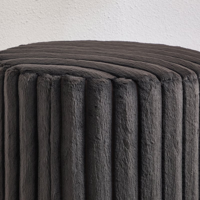 22.1"W Modern Round Ottoman,Upholstered Foot Stool with Metal Legs