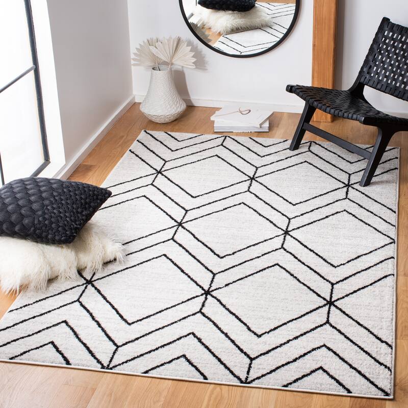 SAFAVIEH Adirondack Juvelina Modern Geometric Rug - 9' x 12' - Ivory/Black