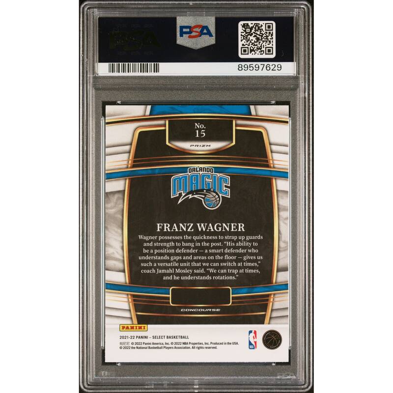 Franz Wagner 2021 Select Blue Shimmer Signed Rookie Card #15 Auto PSA 10 9597629 - 8'6" x 11'6"