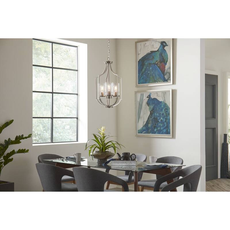Lassiter Collection Three-Light Brushed Nickel Foyer - 23.200" x 17.000" x 9.000"