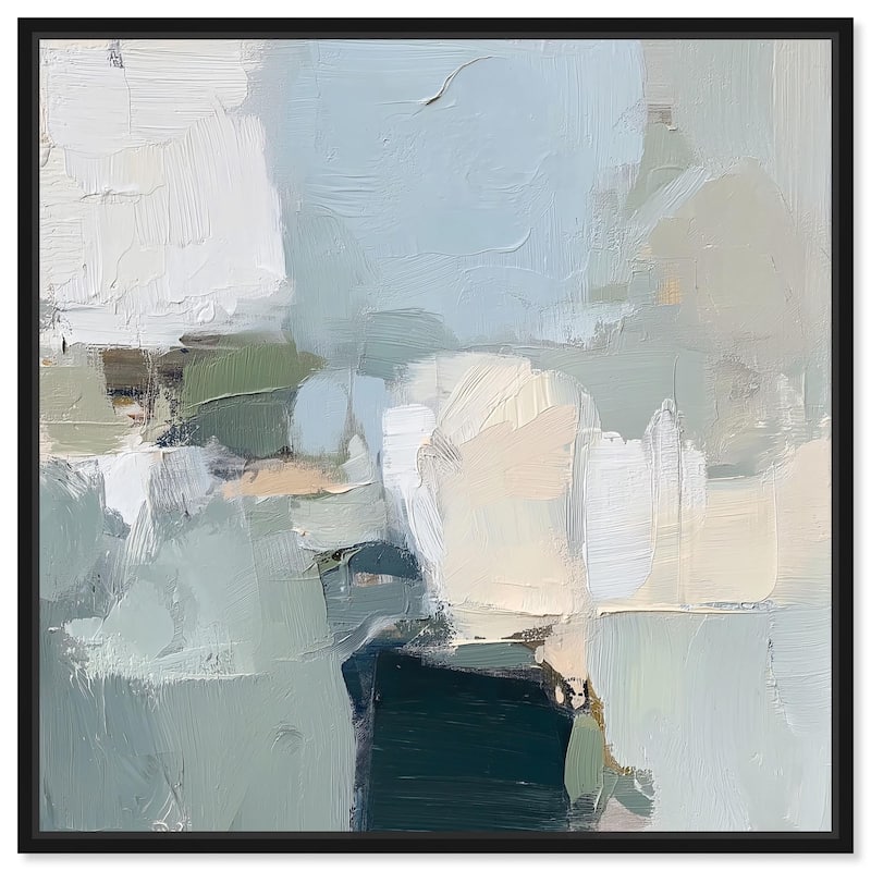 Seafoam and Sand I Canvas by Art Remedy - Black - 16" x 16"
