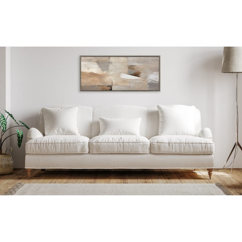 Kate and Laurel Sylvie Contemporary Neutral Textured Abstract Framed Canvas by The Creative Bunch Studio