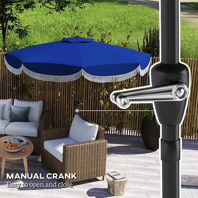 8.8 ft Patio Umbrella UPF 30+ Shade with Easy Crank Operation for Table or Standalone Use - 8.8'Dia x 7.8' H
