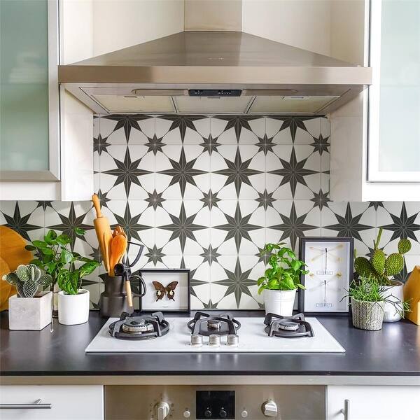 Somertile 9 75x9 75 Inch Cilento Nero Porcelain Floor And Wall Tile 16 Tiles 11 11 Sqft Overstock Sample