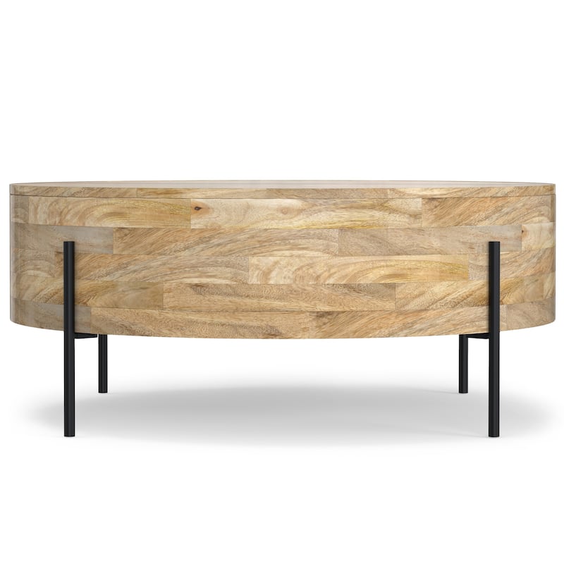 WYNDENHALL Farmington Modern Industrial Round Drum Coffee Table - 38"d x 38" w x 14"h