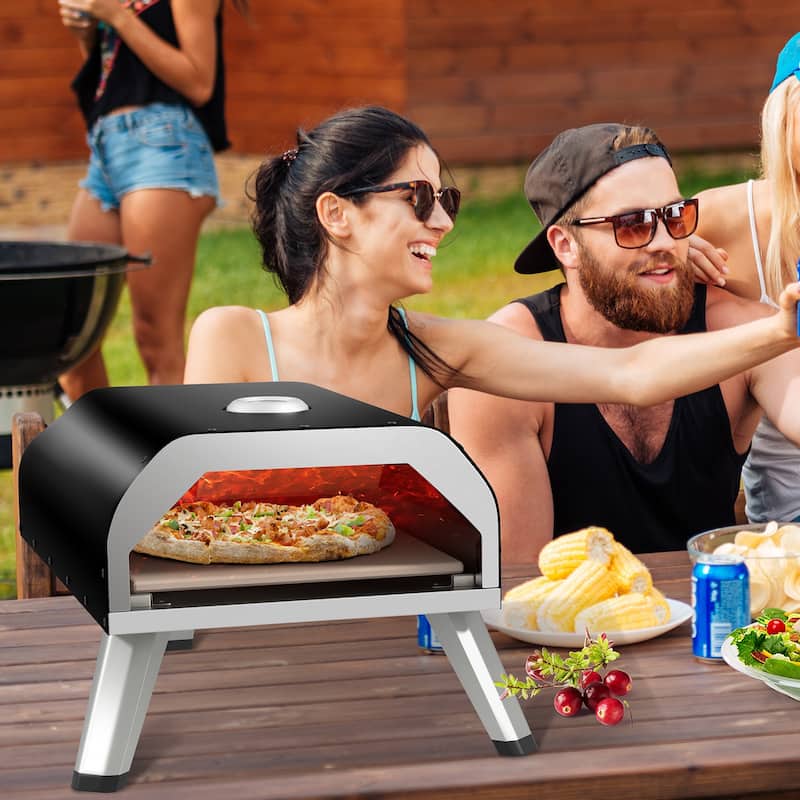 15000 BTU Foldable Pizza Oven with Pizza Peel Stone and Cutter