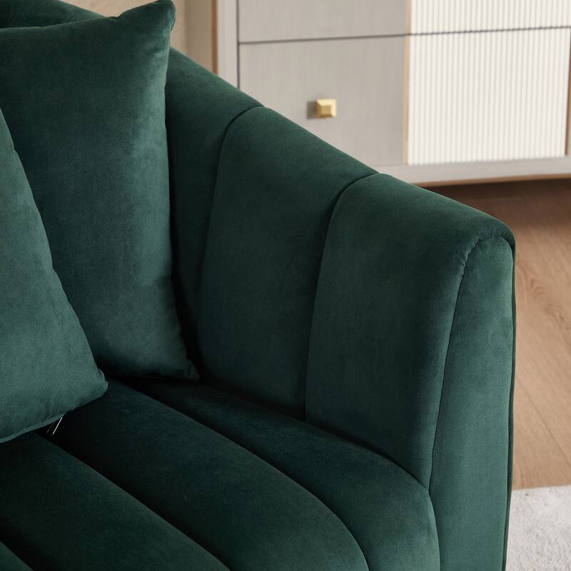 40.4"W Upholstered Swivel Accent Chair Set of 2,Modern Swivel Single Sofa Chair with Pillows