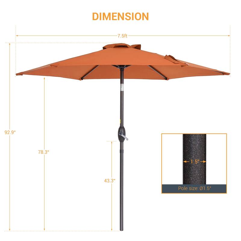 LIVOOSUN 9ft Patio Umbrella Outdoor Table Umbrella with Tilt and Crank