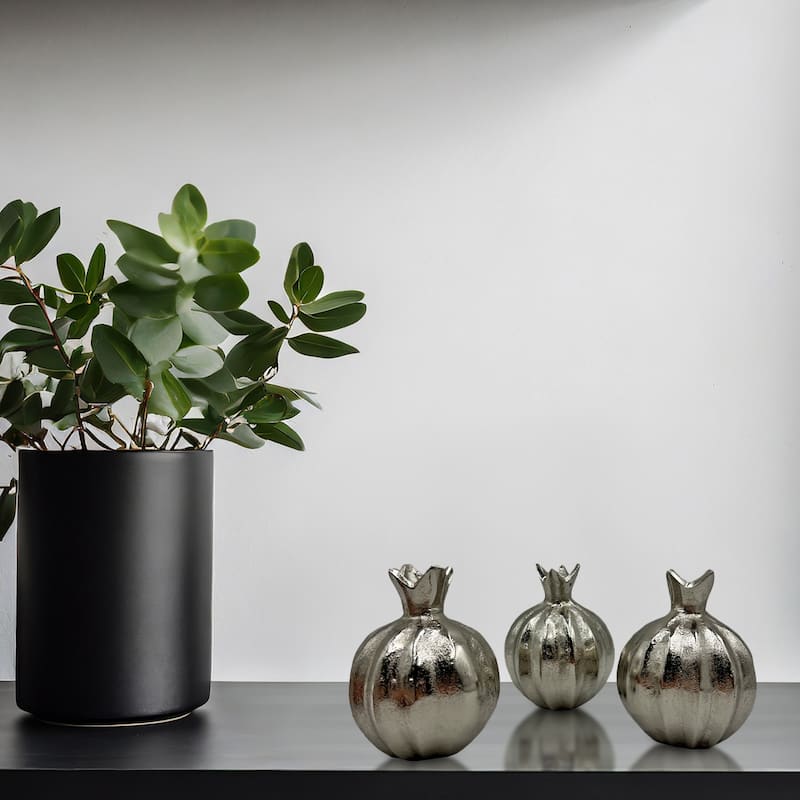 6 Inch Tall Decorative Handmade Aluminum Pomegranate Flower Vase