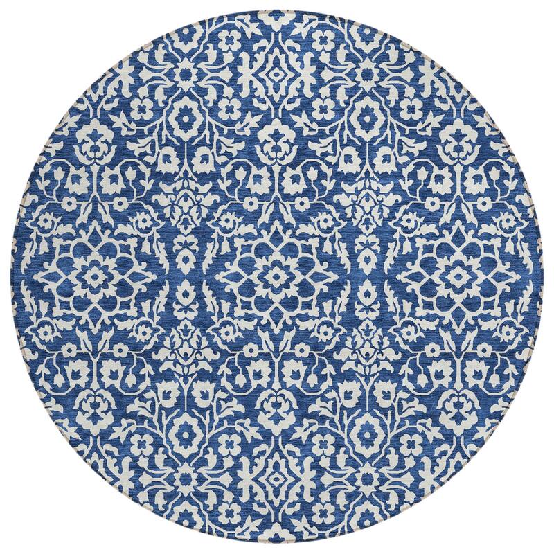HomeRoots Damask Traditional Rectangle Outdoor Rug