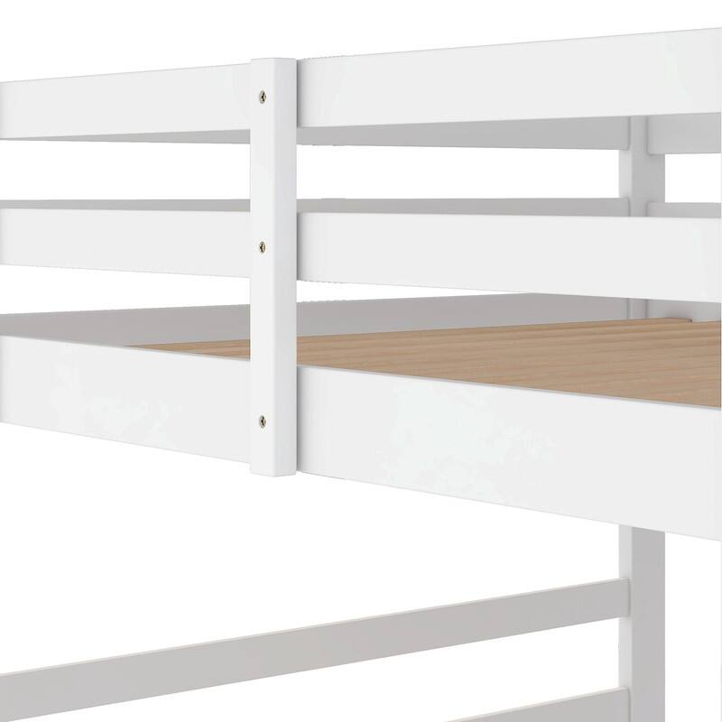 Full Over Full Size Bunk Bed with Ladder