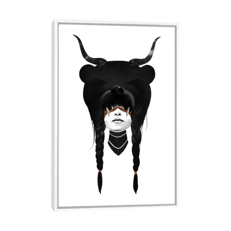 iCanvas "Bear Warrior" by Ruben Ireland Framed - White - 26x18