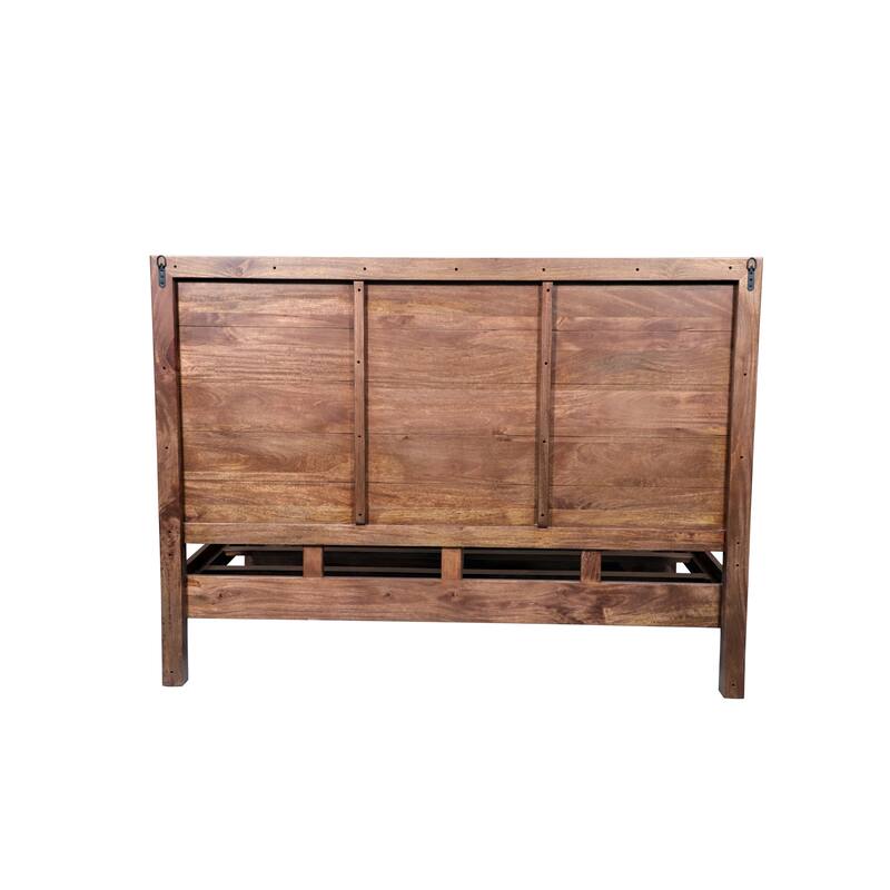 Carved King Panel Bed with Solid Wood Frame