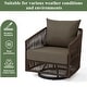 preview thumbnail 19 of 47, 3-piece Cushioned Swivel Patio Wicker Furniture Set Outdoor Rattan Bistro Set