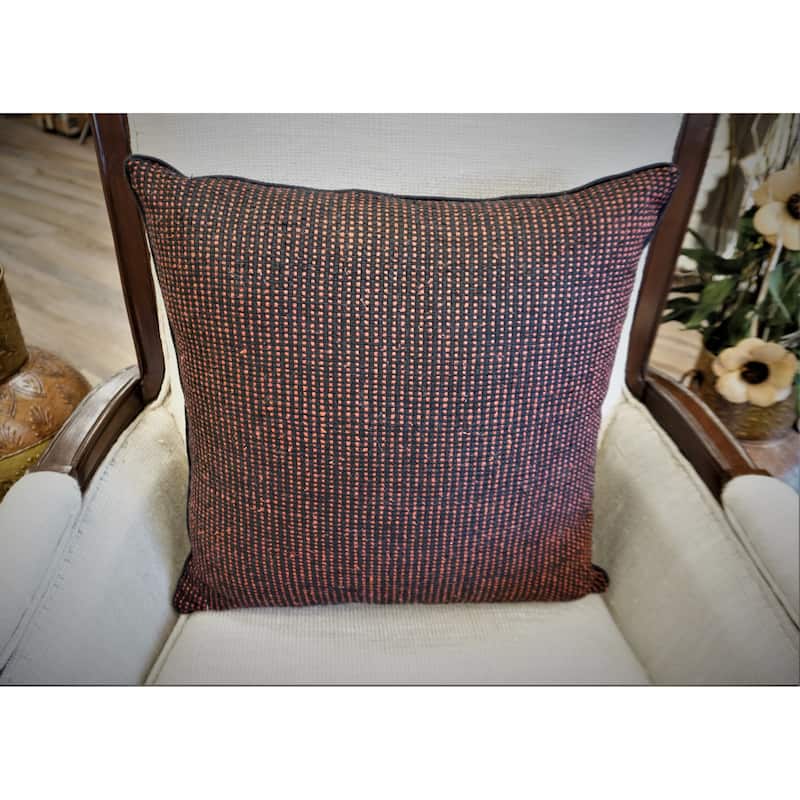 Home&Manor Florence Vintage Raw Silk Pillow 18"