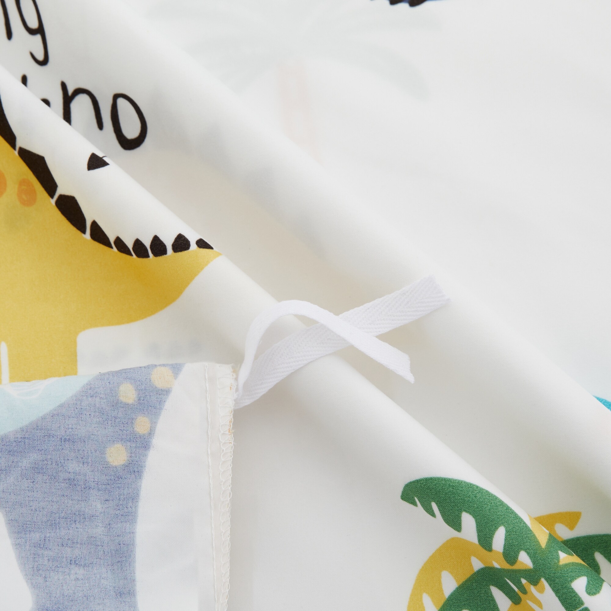 Kids Boys Printed 600 Thread Count Cotton Blend Percale Duvet Cover Set with Corner Tie and Zipper Cartoon Dinosaur Zoo Dino