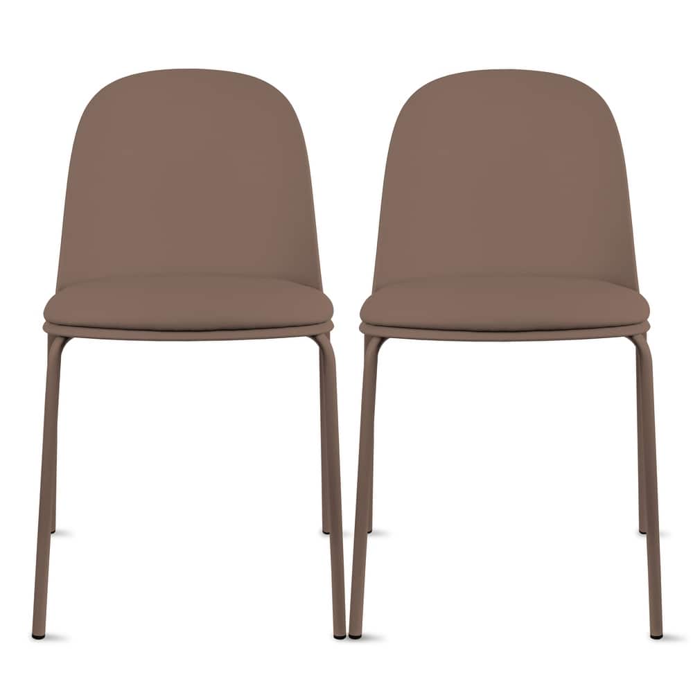 Set of 2 Plastic Dining Chairs Padded Seat Cushion For Kitchen Outdoor Patio Office Waiting Room Breakroom Guest
