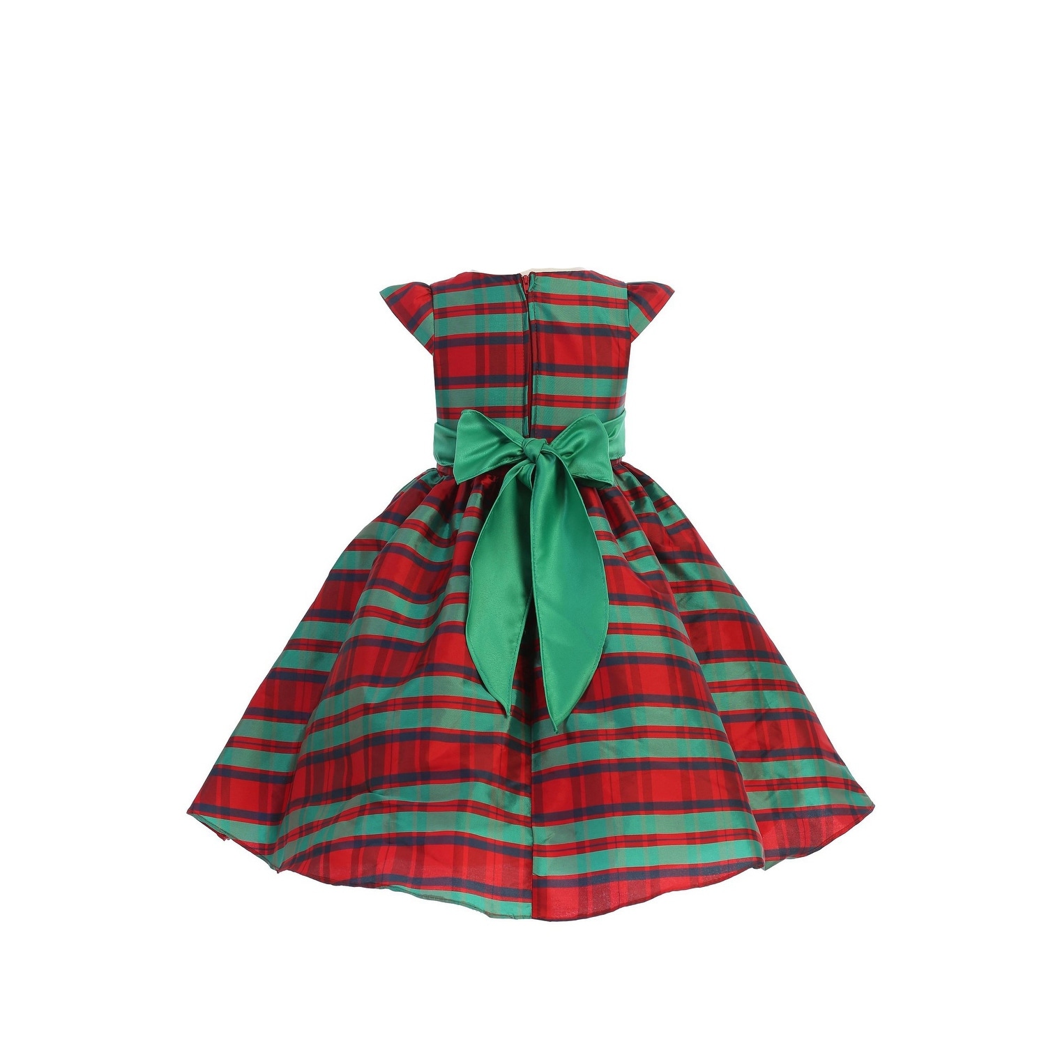Ellie Kids Big Girls Black Dull Satin Rhinestone Sash Christmas Dress 8-14