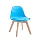 preview thumbnail 30 of 43, Porthos Home Brynn Kids Chair, Plastic Shell With Seat Cushion, Beech Wood Legs Blue