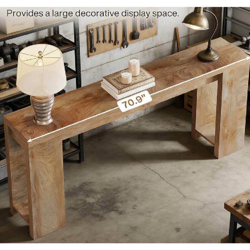 70.9" Rustic Farmhouse Entryway Table with Spacious Surface
