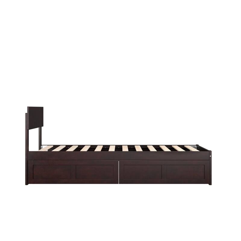 Twin Bed with Drawers - Southwestern Style Bedroom Furniture - Espresso Finish