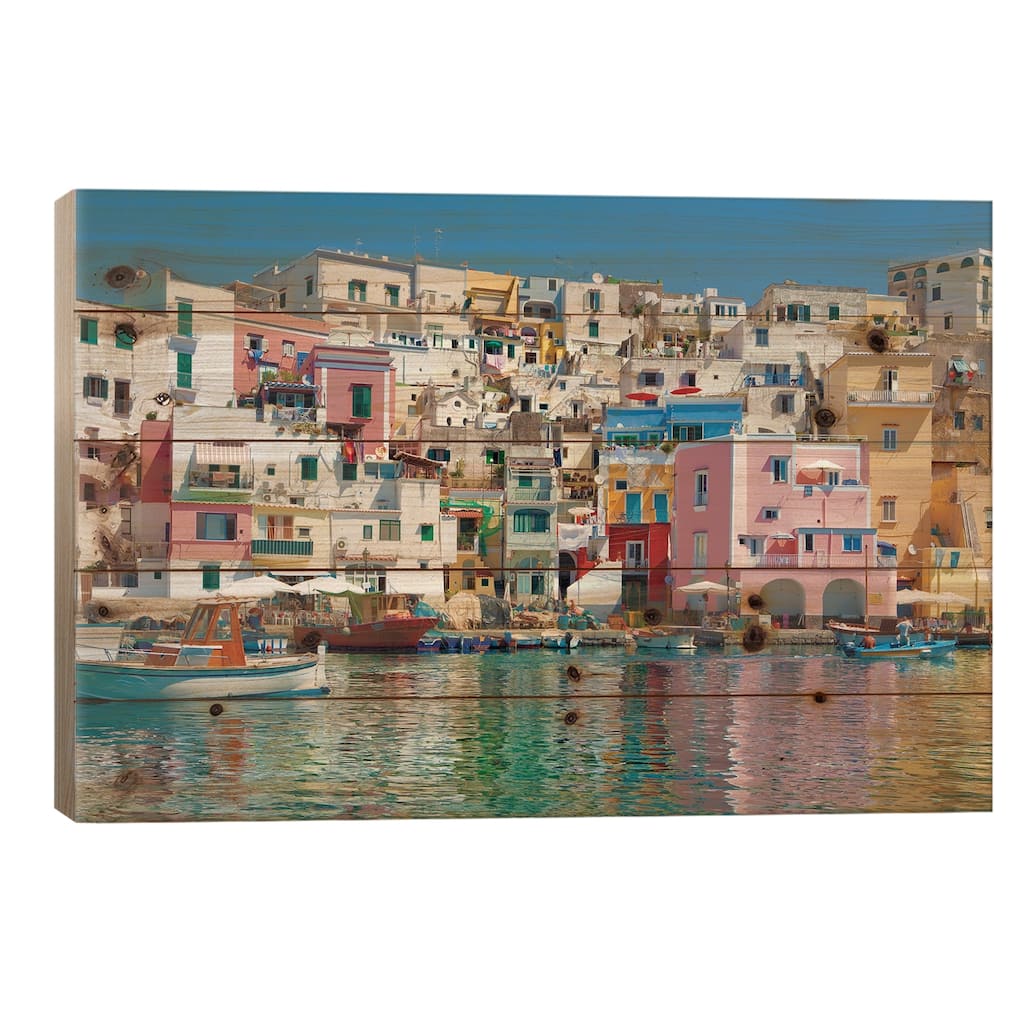 Marina Corricella II, Procida Island, Gulf of Naples, Campania Region, Italy Print On Wood by Panoramic Images - Multi-Color
