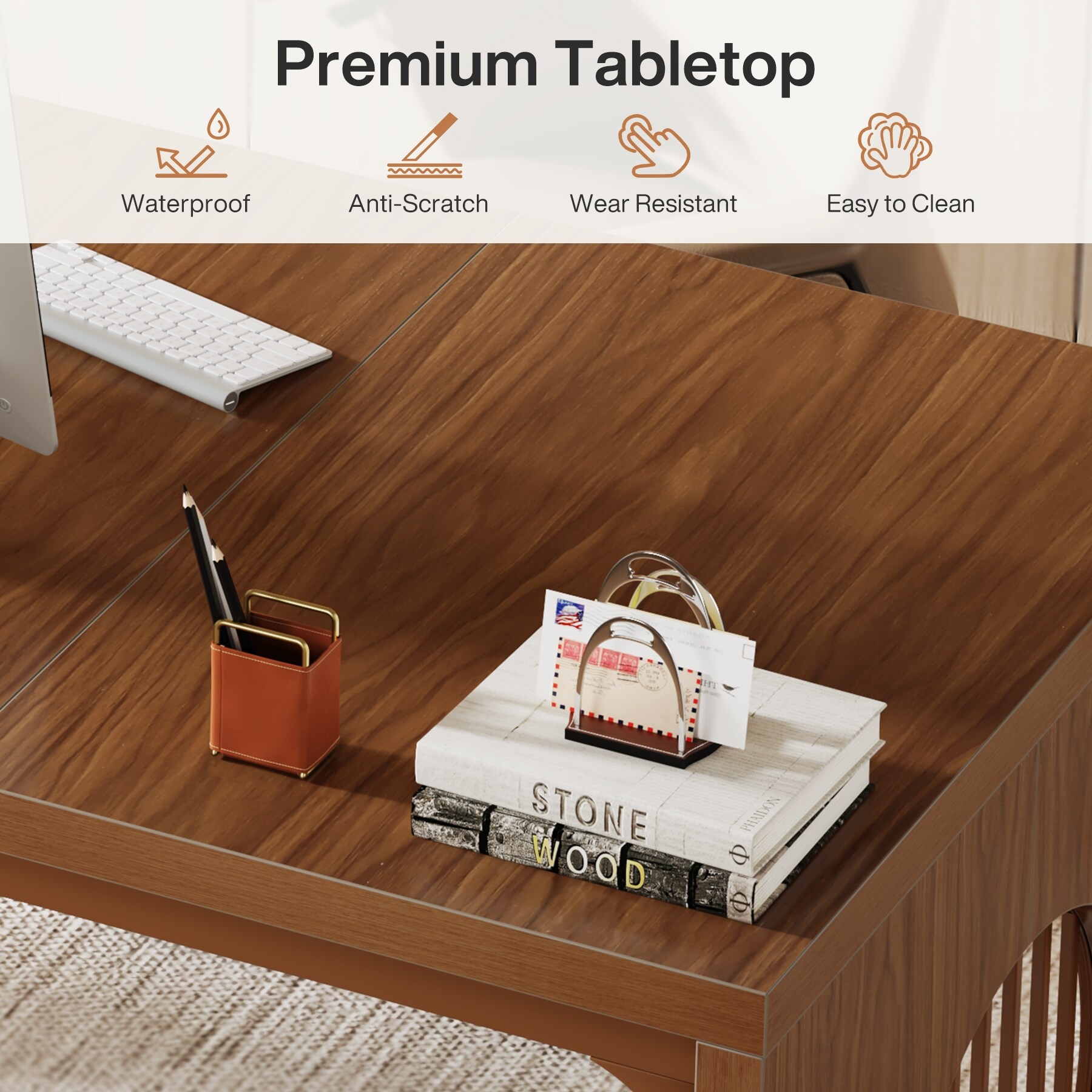 63'' Computer Office Desk, Industrial Executive Desk, Rectangular Sturdy  Writing Table with Wooden Tabletop for Home Office - On Sale - Bed Bath &  Beyond - 40655794
