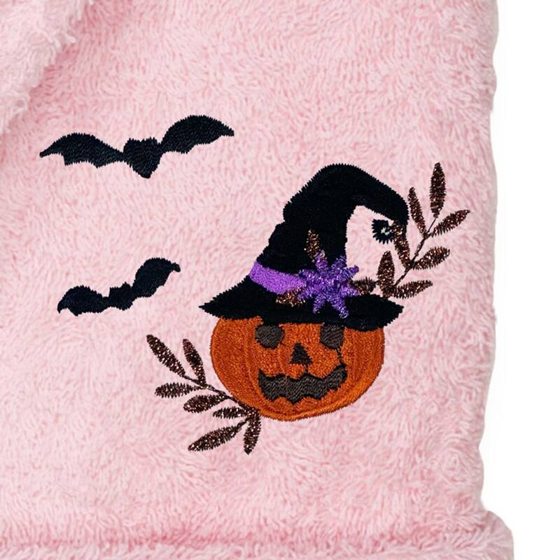 Authentic Hotel and Spa 100% Turkish Cotton Unisex Terry Bath Robe with Pumpkin Head Embroidery