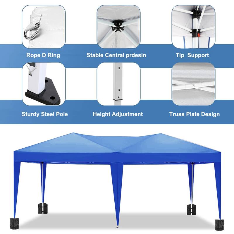 10'x20' Folding Canopy with 6 Removable Sidewalls Outdoor Event Shelter UPF 50+ Gazebo Portable Tents for Parties Beach Camping